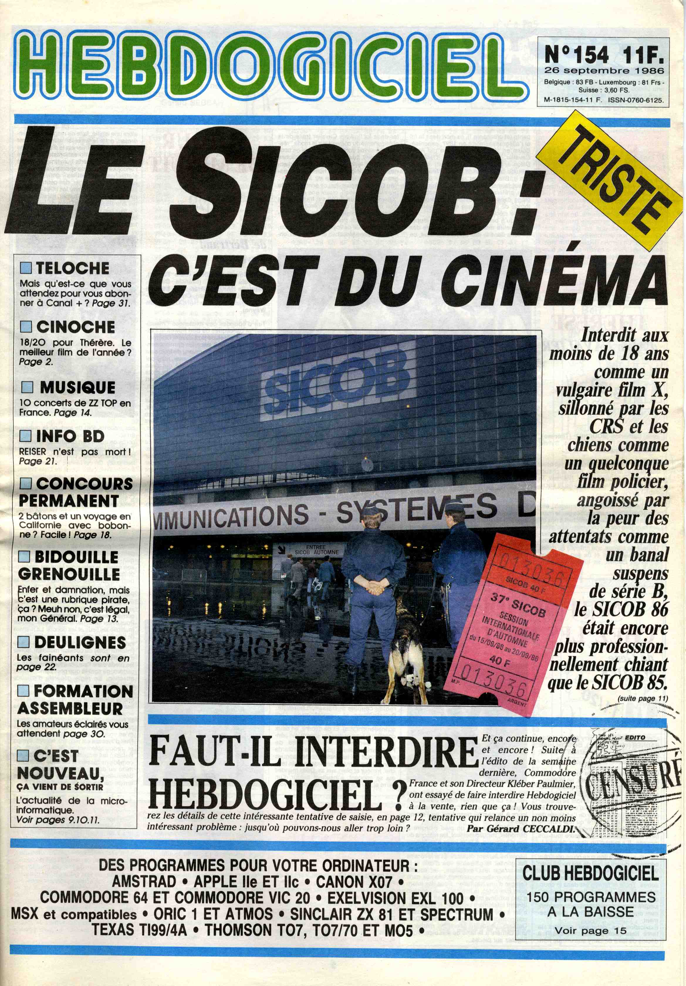 LE SICOB Hebdogiciel_numero154